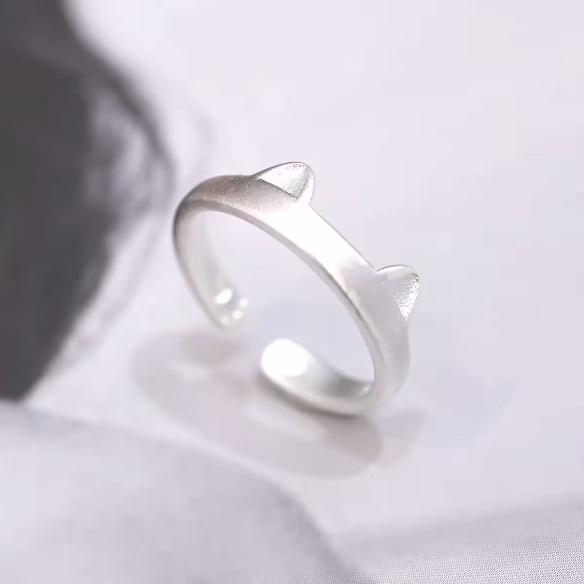 925銀飾&times;小貓耳朵&times;開口戒指-第4張