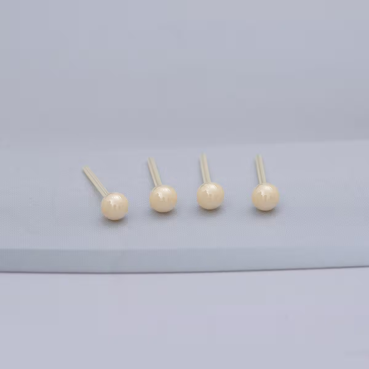小圓珠×陶瓷×養耳棒×二套件耳環組×黃色-第2張