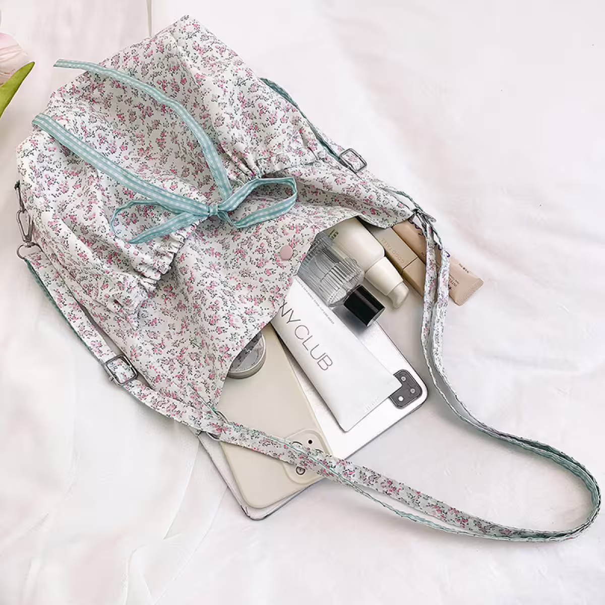 輕薄蝴蝶結小碎花×變形後背包-第2張