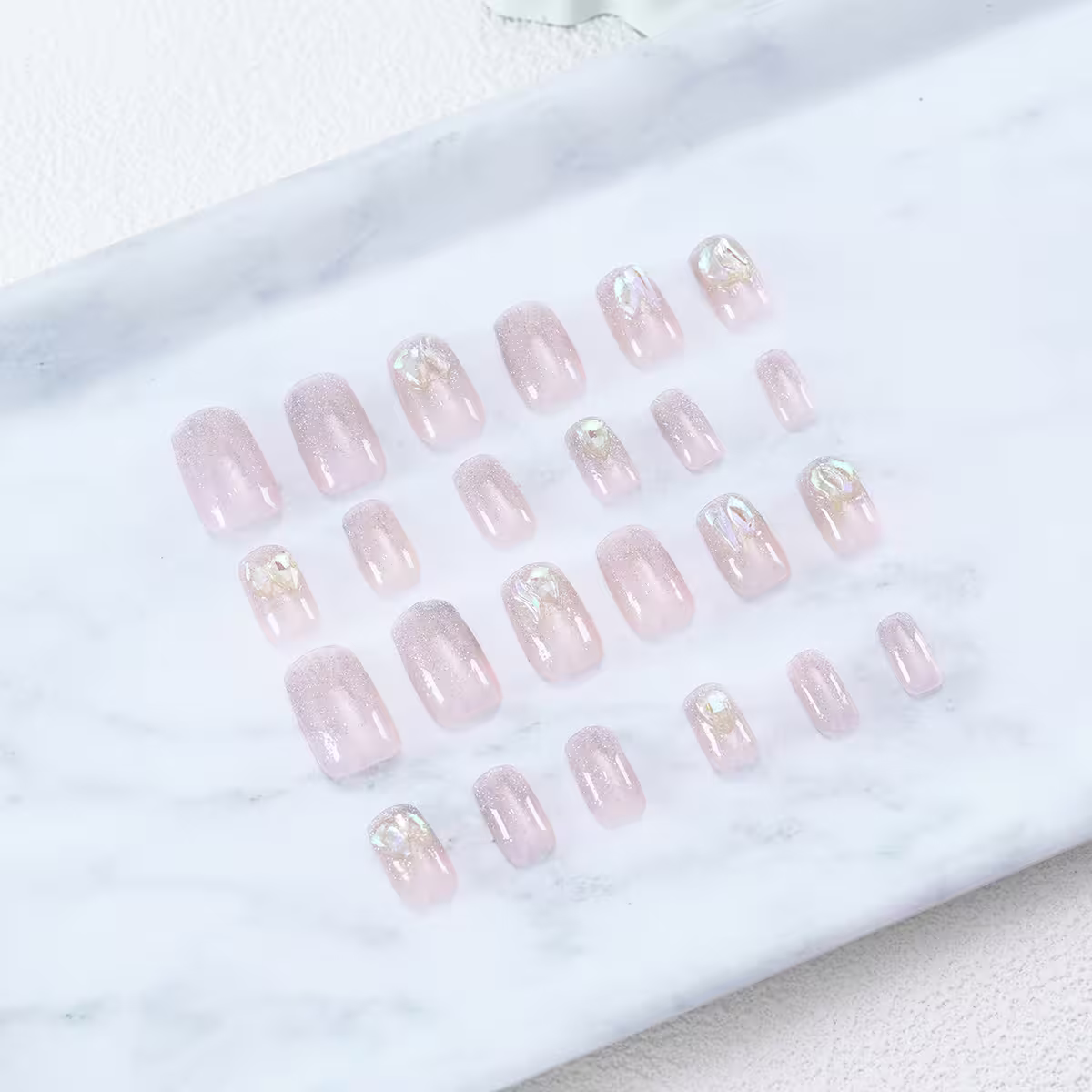 銀蔥爆閃晶體亮面×穿戴式手指甲片×二十四入-第1張