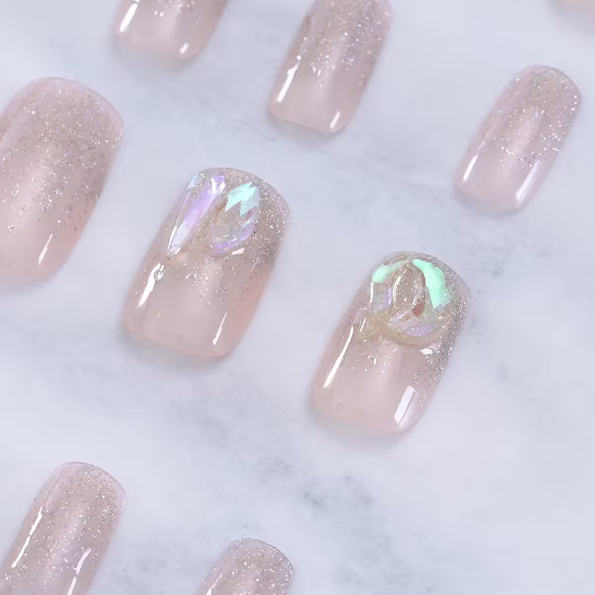 銀蔥爆閃晶體亮面×穿戴式手指甲片×二十四入-第4張