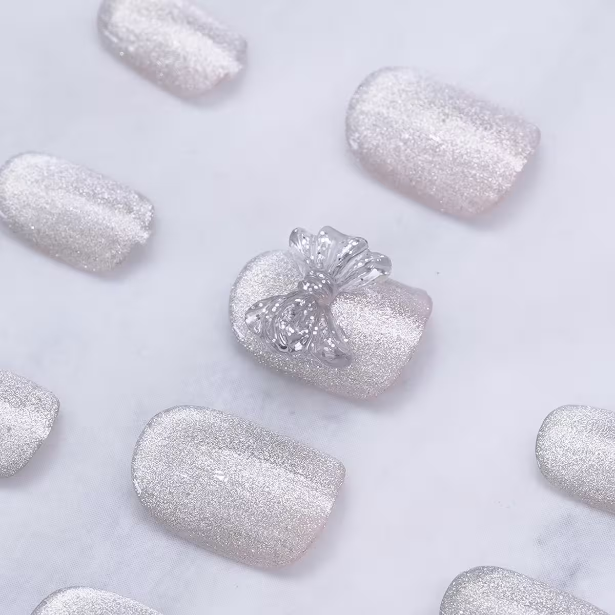 冰砂貓眼蝴蝶結亮面×穿戴式手指甲片×二十四入-第3張