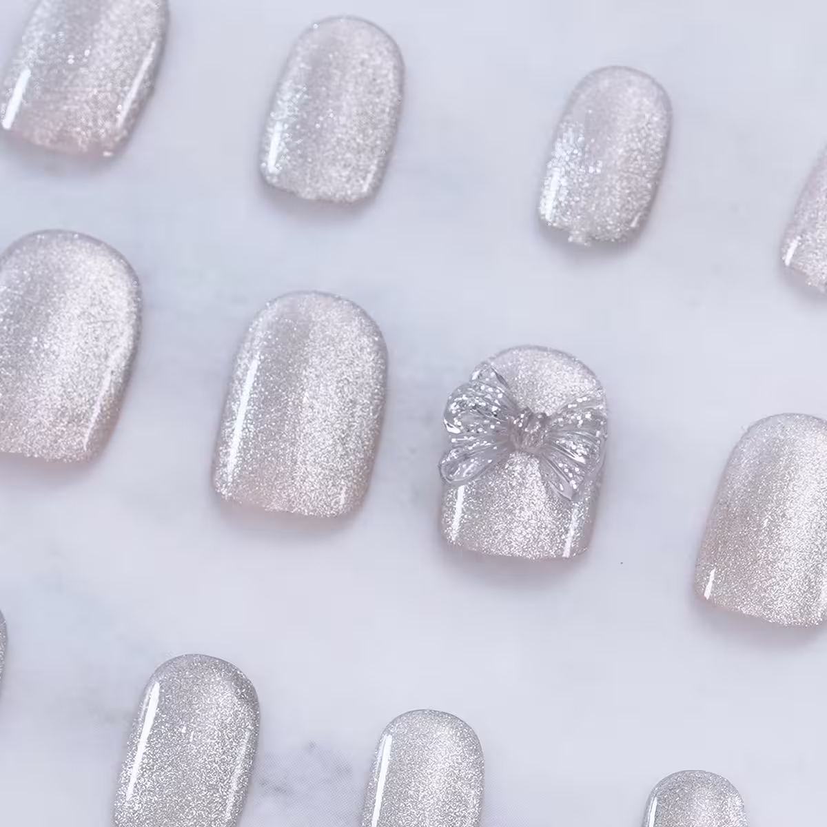 冰砂貓眼蝴蝶結亮面×穿戴式手指甲片×二十四入-第4張