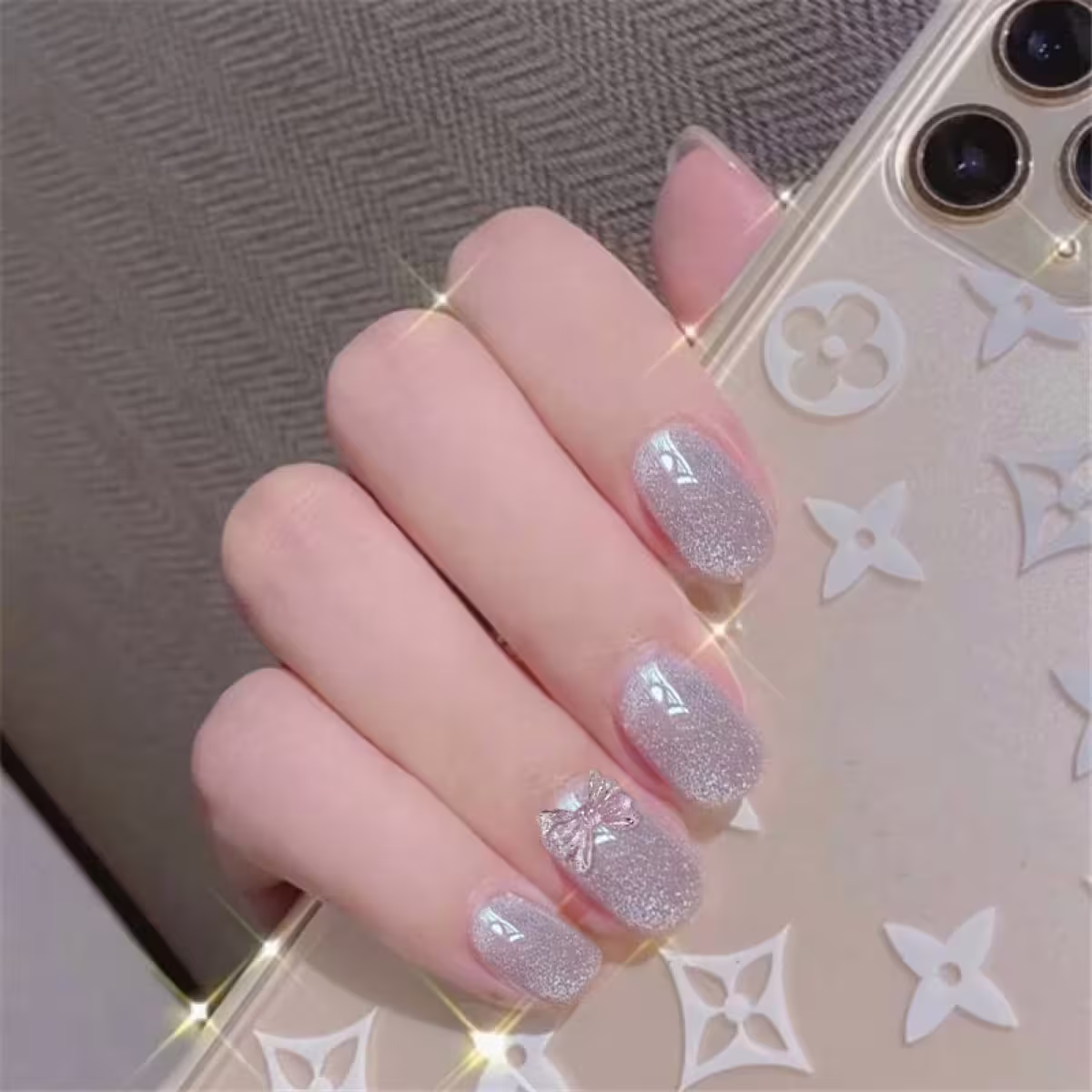 冰砂貓眼蝴蝶結亮面×穿戴式手指甲片×二十四入-第6張