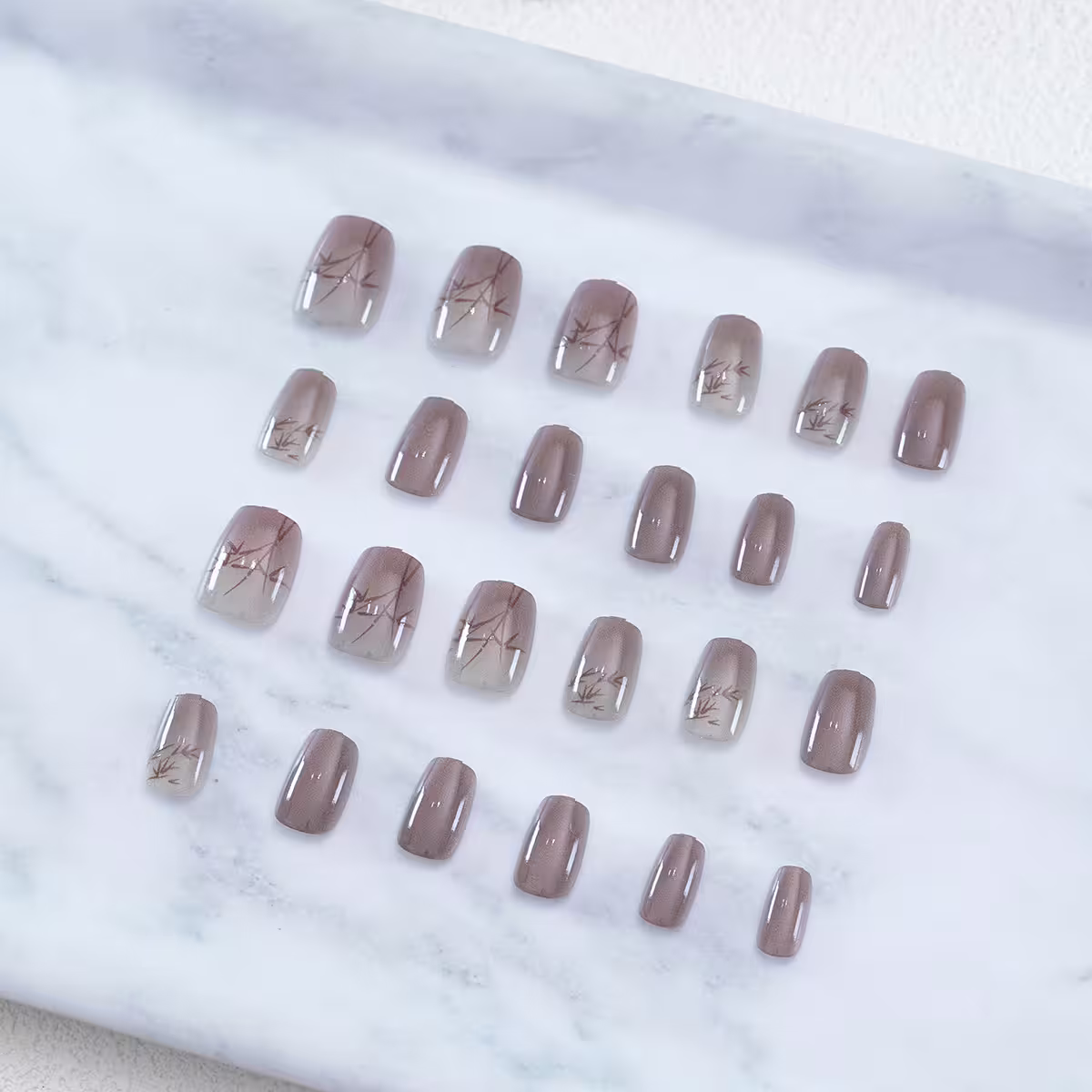 香檳貓眼竹影亮面×穿戴式手指甲片×二十四入-第2張