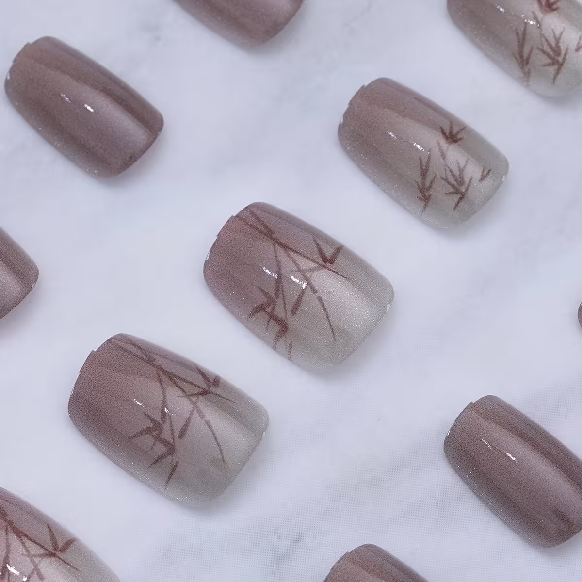 香檳貓眼竹影亮面×穿戴式手指甲片×二十四入-第4張