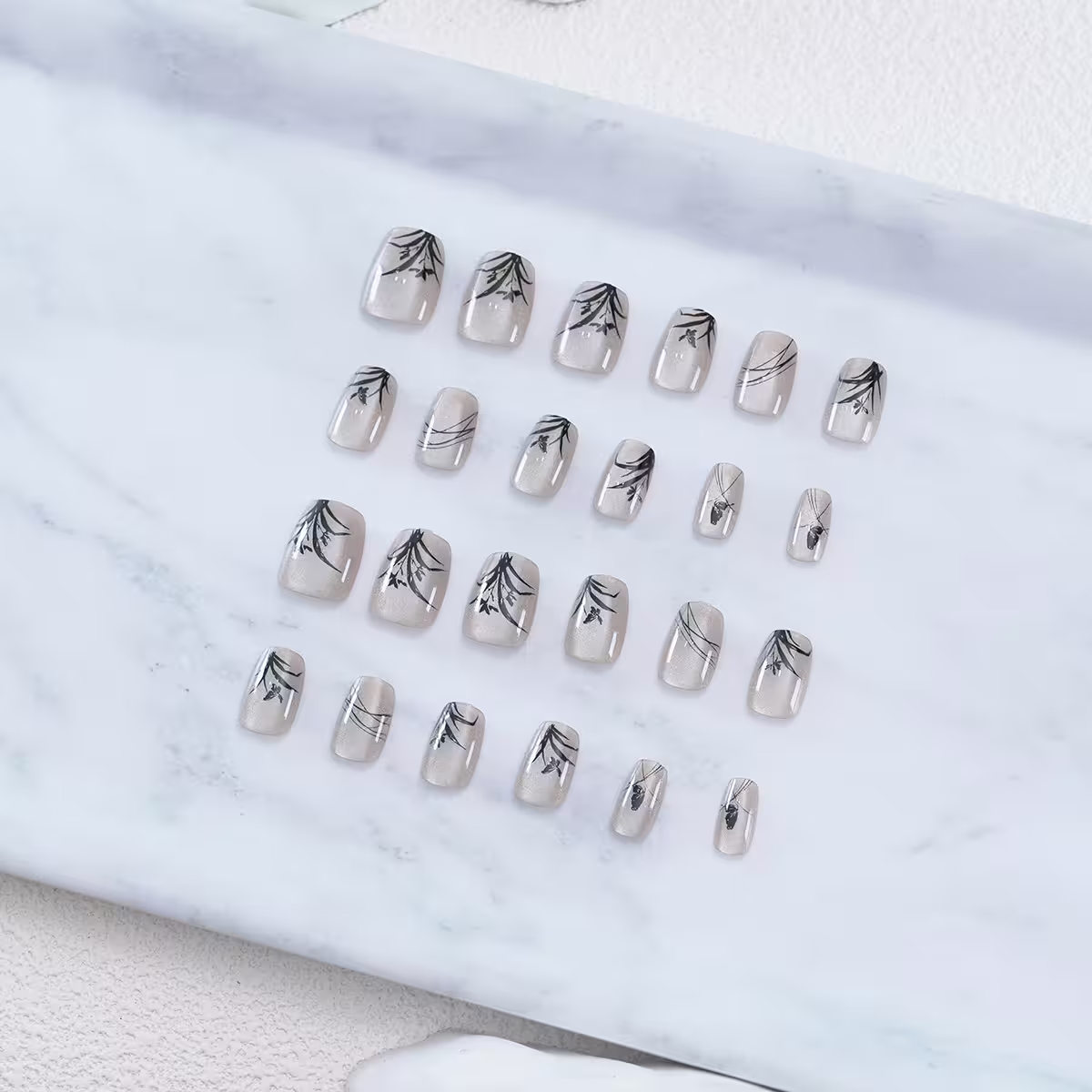 貓眼清風蘭影亮面×穿戴式手指甲片×二十四入-第1張