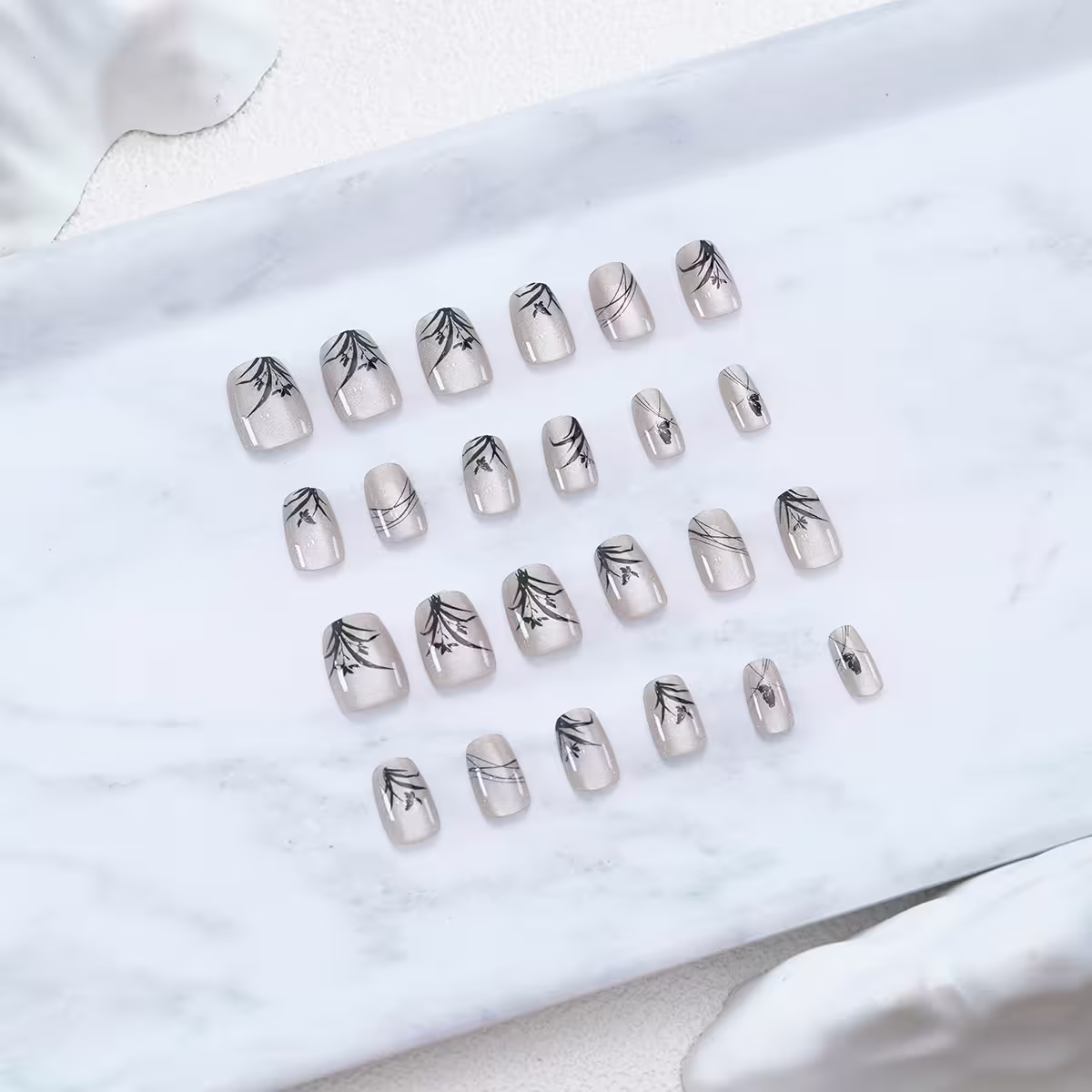 貓眼清風蘭影亮面×穿戴式手指甲片×二十四入-第2張