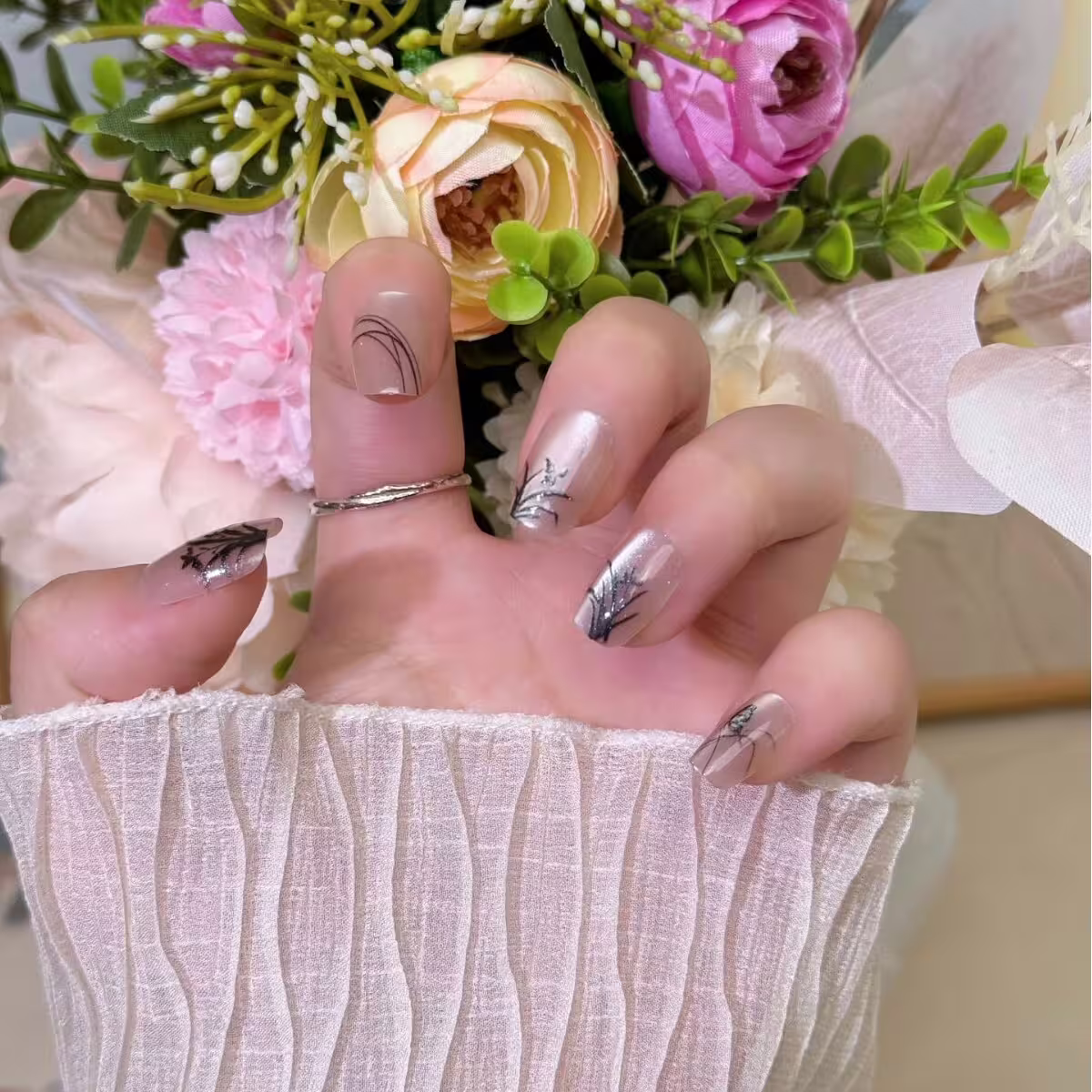 貓眼清風蘭影亮面×穿戴式手指甲片×二十四入-第6張