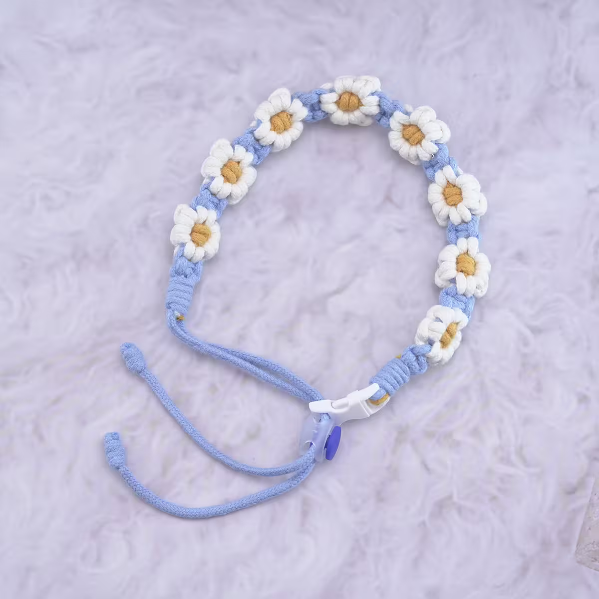 小雛菊編織×飲料杯繩×藍色-第1張