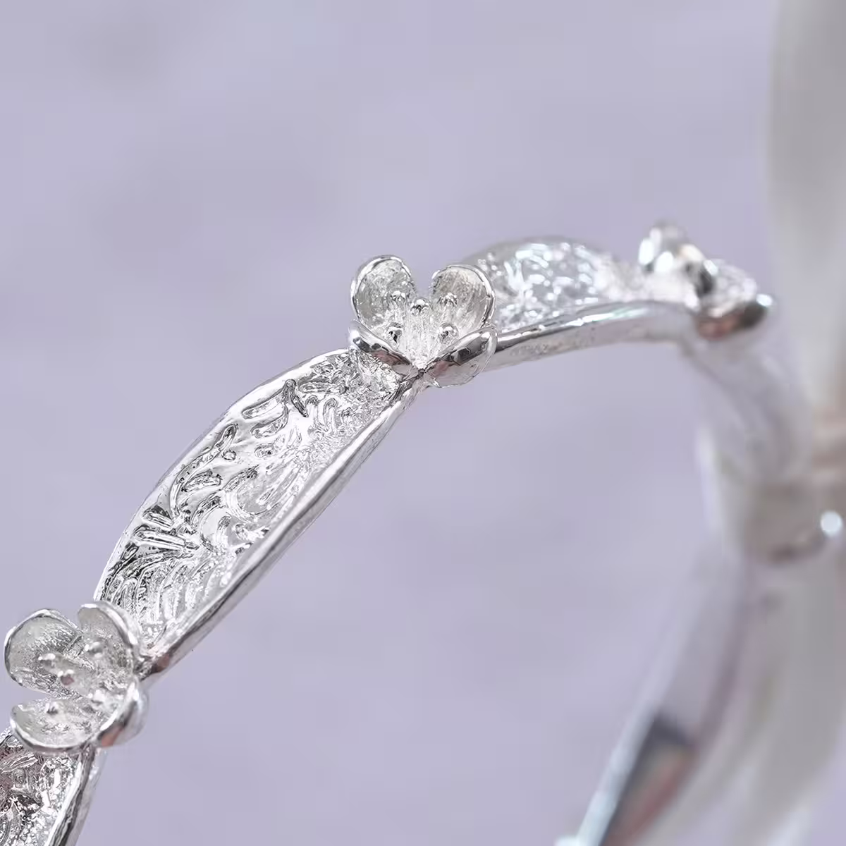 花朵蝴蝶結緞帶×開口手環-第5張