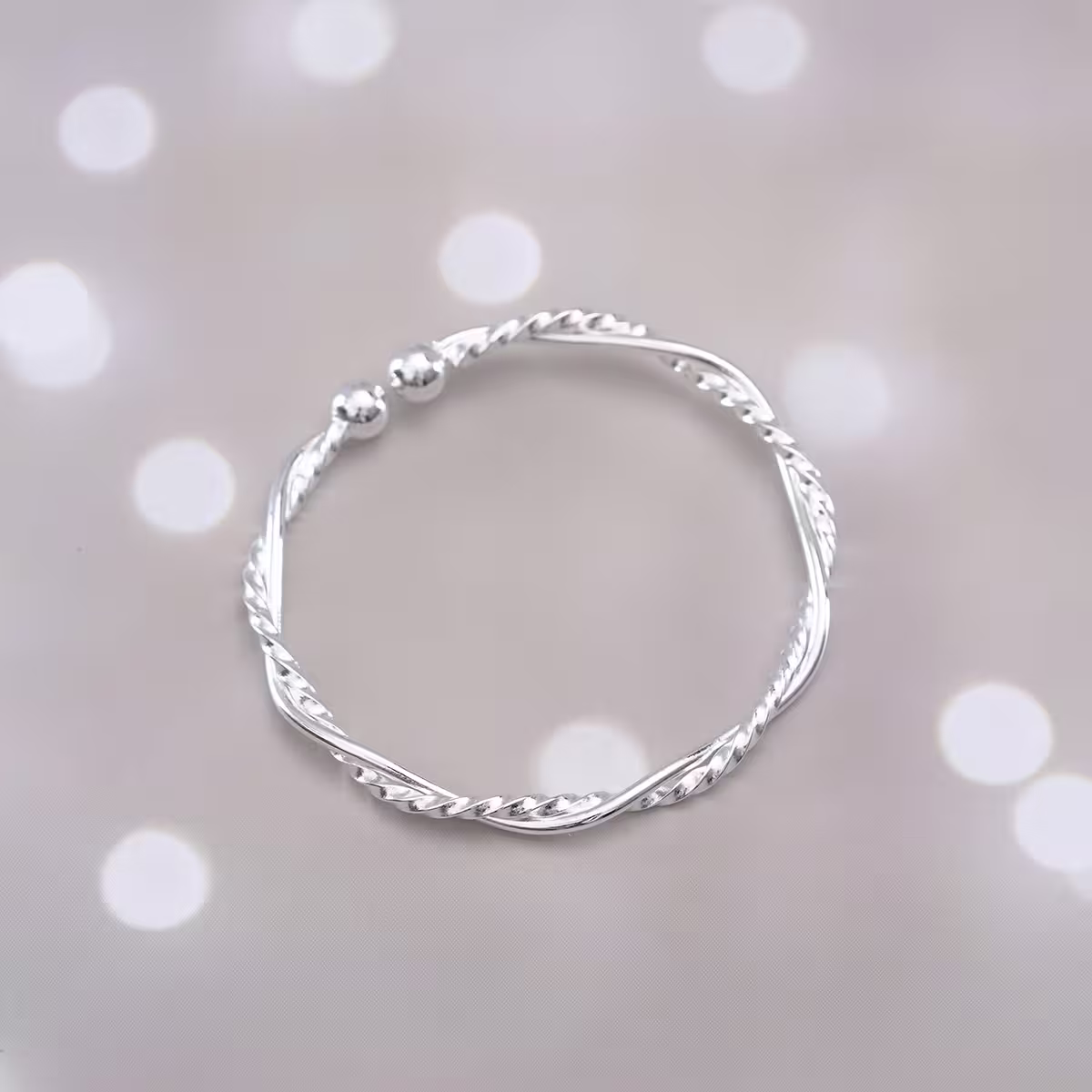 925銀飾×纏繞莫比烏斯×開口手環-第1張