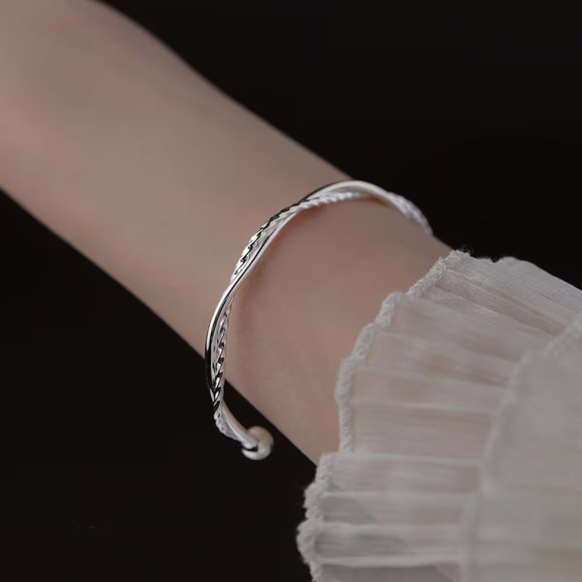 925銀飾×纏繞莫比烏斯×開口手環-第5張