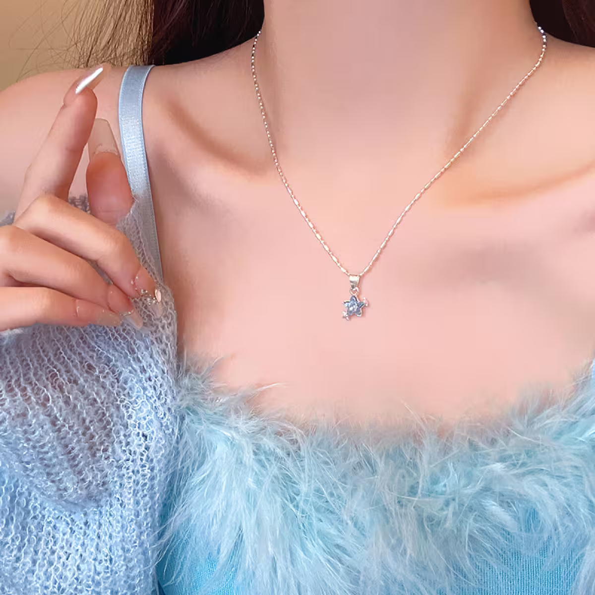 925銀飾×海藍之星×鎖骨項鍊-第6張