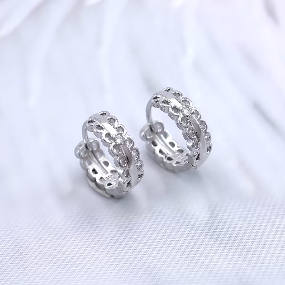 925銀針×蕾絲邊圓環×耳扣-第4張