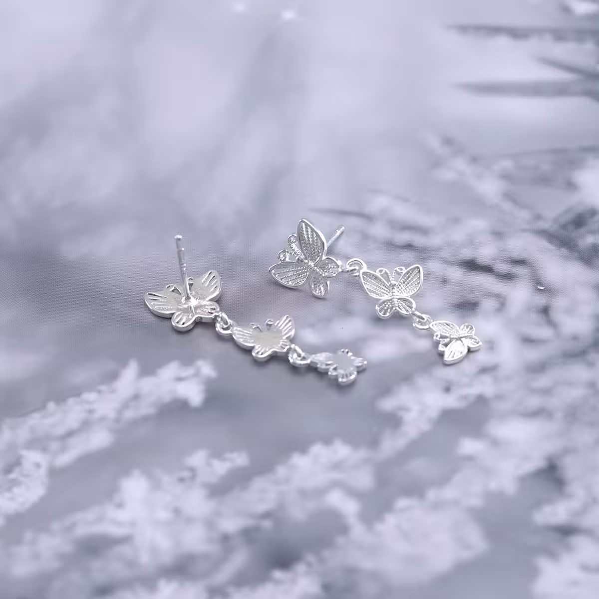 925銀針×蝴蝶群飛×耳環-第3張