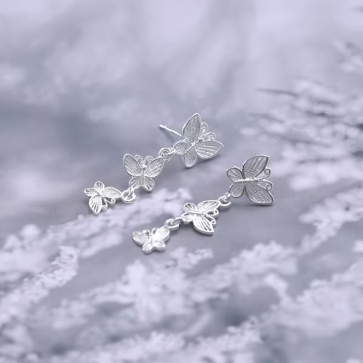 925銀針×蝴蝶群飛×耳環-第4張