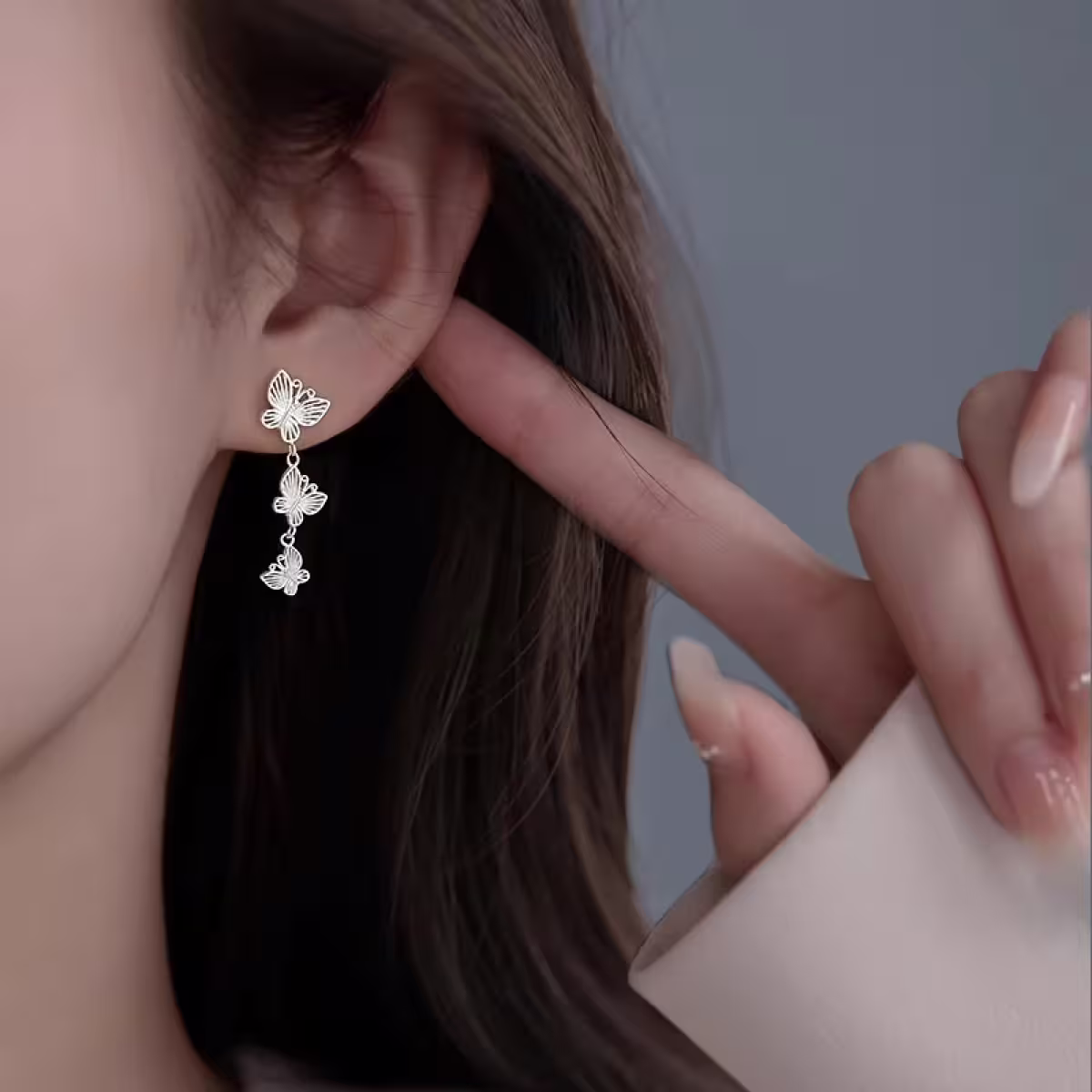 925銀針×蝴蝶群飛×耳環-第5張