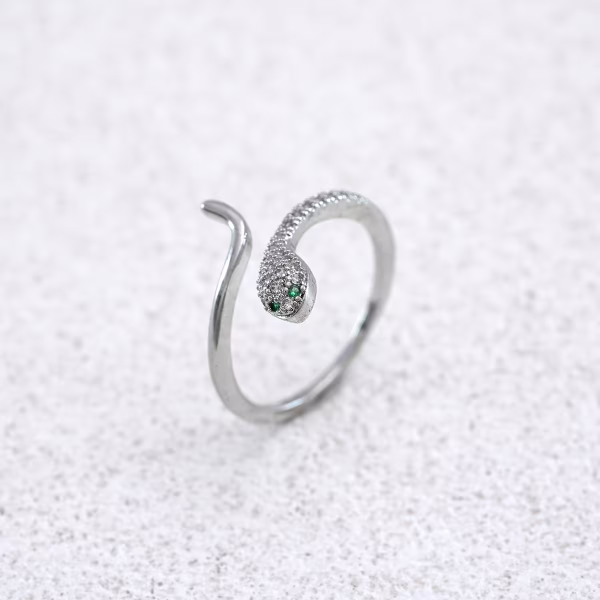 925銀飾×綠眼小蛇×開口戒指-第1張