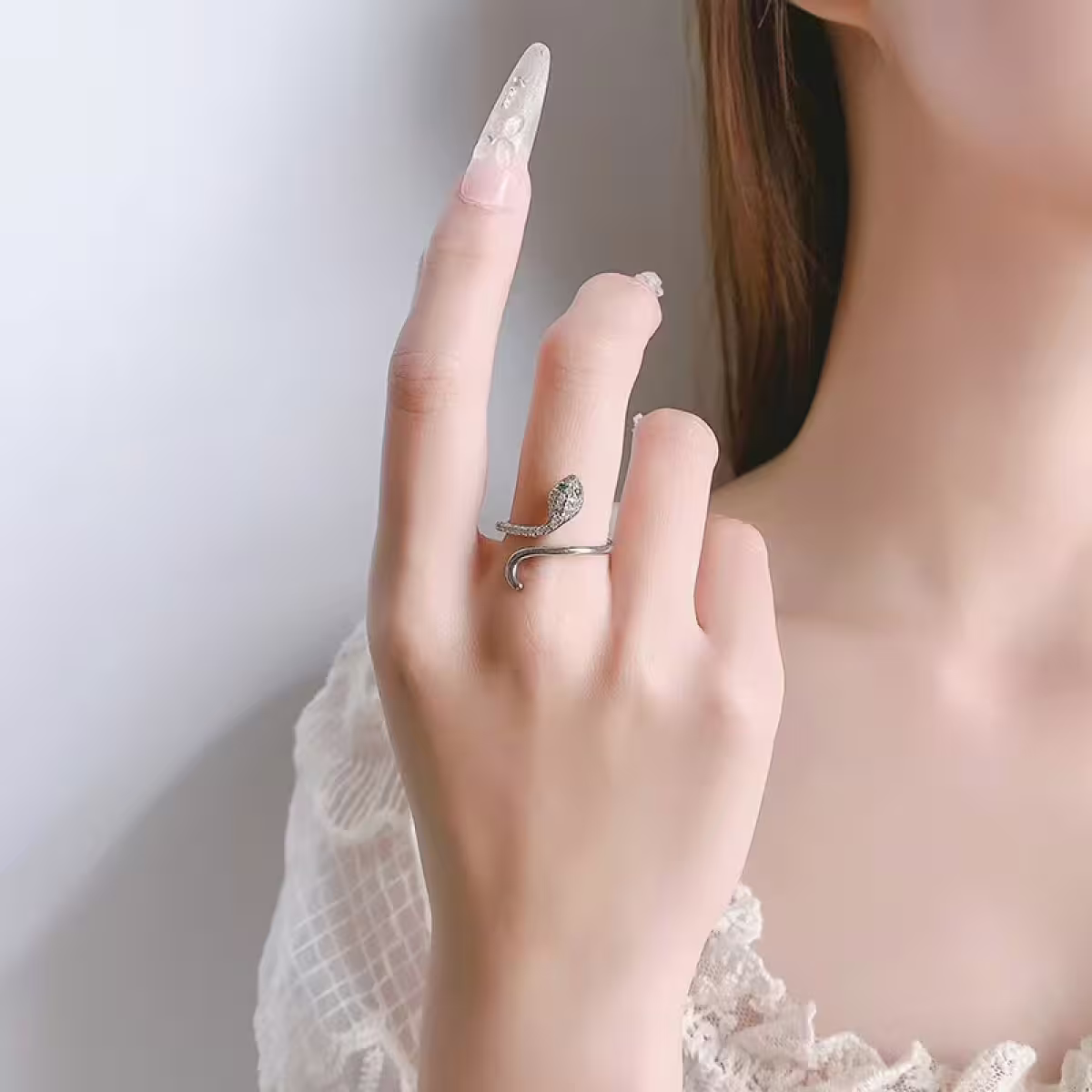 925銀飾×綠眼小蛇×開口戒指-第5張