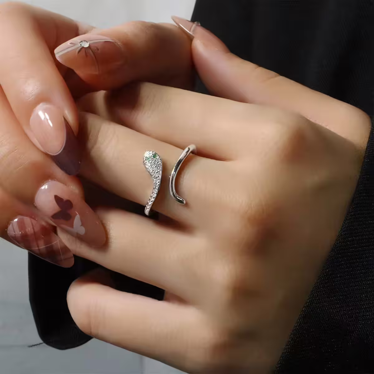 925銀飾×綠眼小蛇×開口戒指-第6張