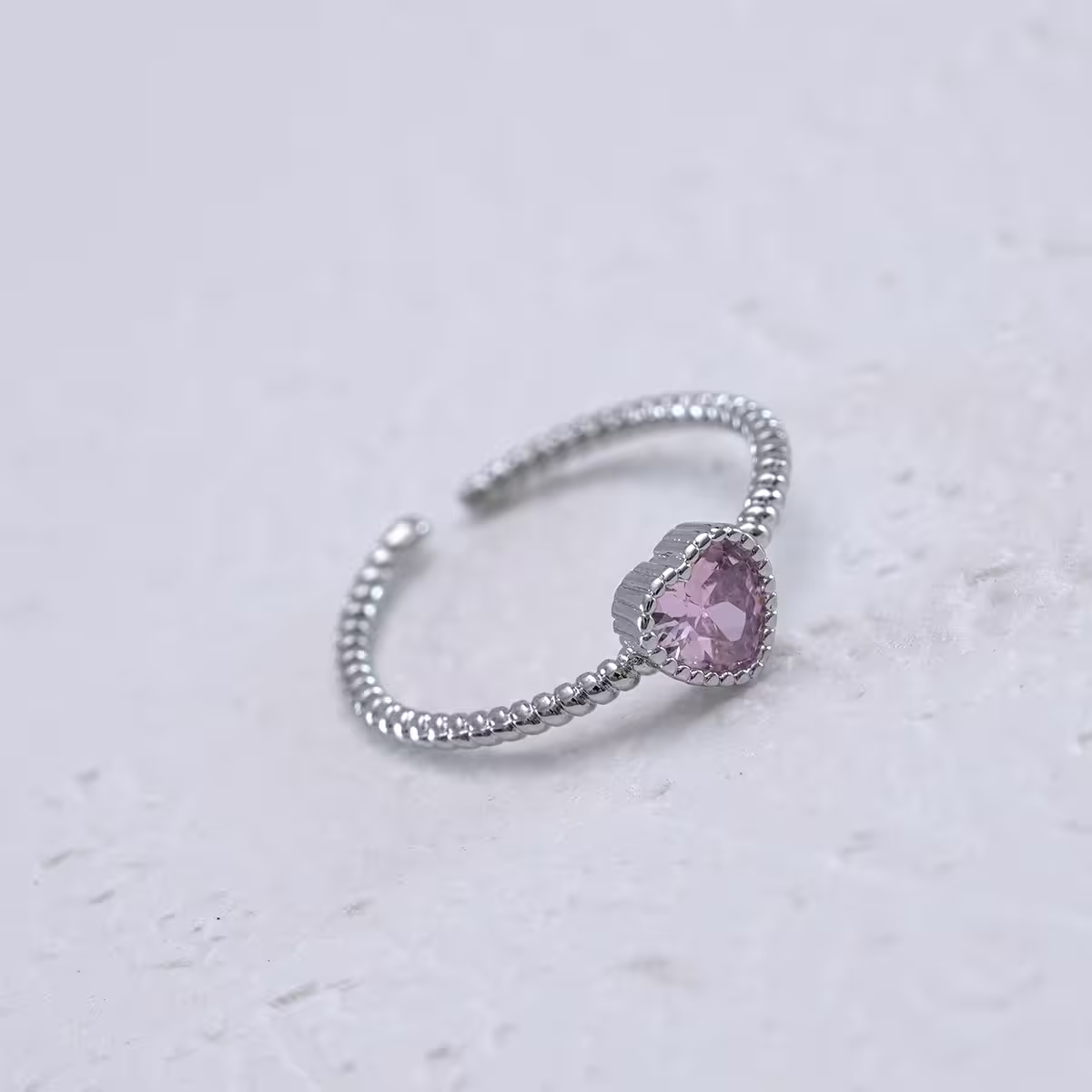 925銀飾×粉紅愛心×開口戒指-第4張