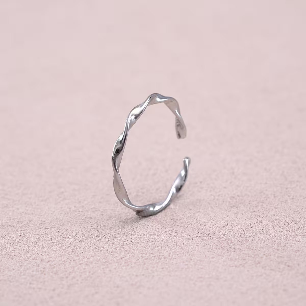925銀飾×波浪扭轉×開口戒指-第1張