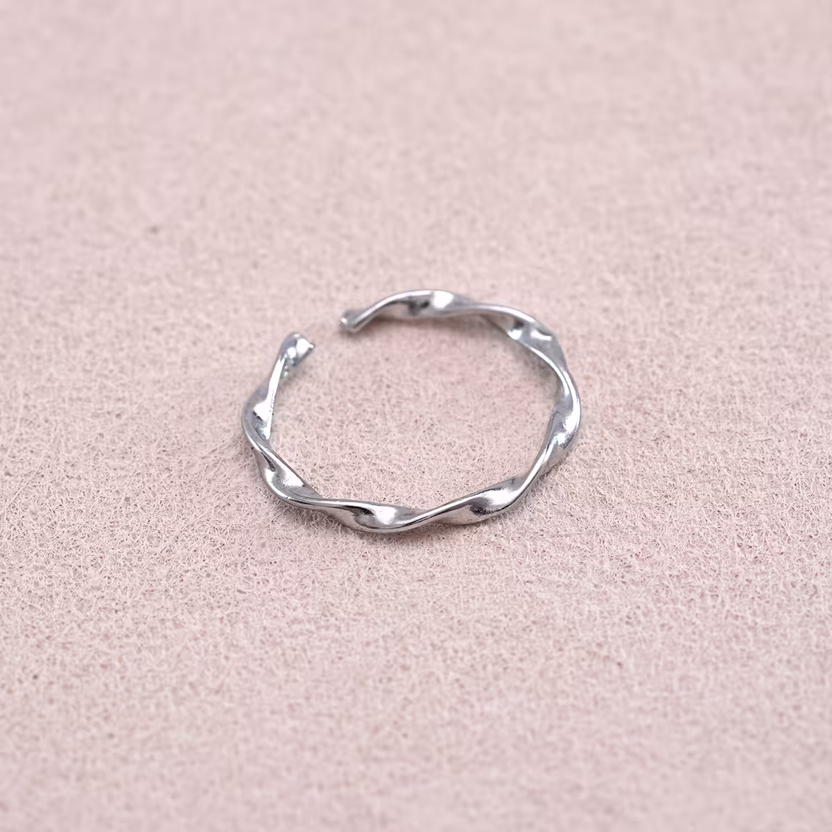 925銀飾×波浪扭轉×開口戒指-第3張
