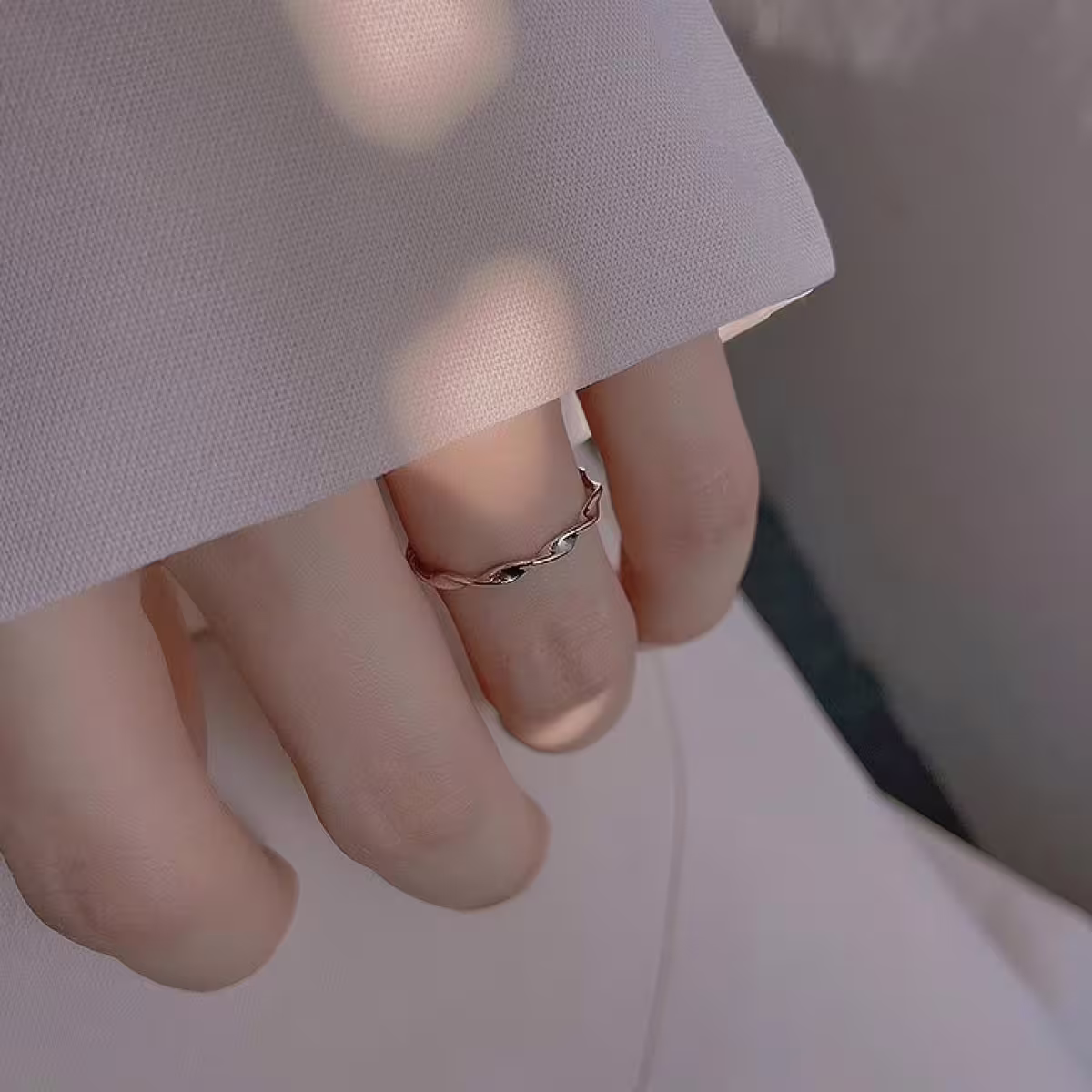 925銀飾×波浪扭轉×開口戒指-第5張