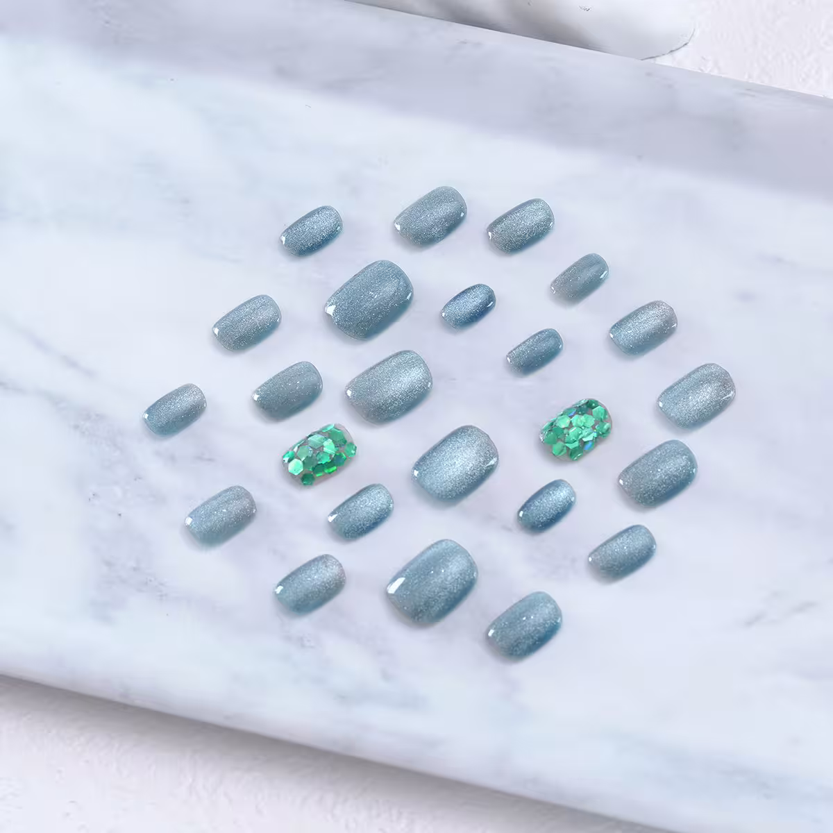 波光人魚姬亮面×穿戴式手指甲片×二十四入-第1張