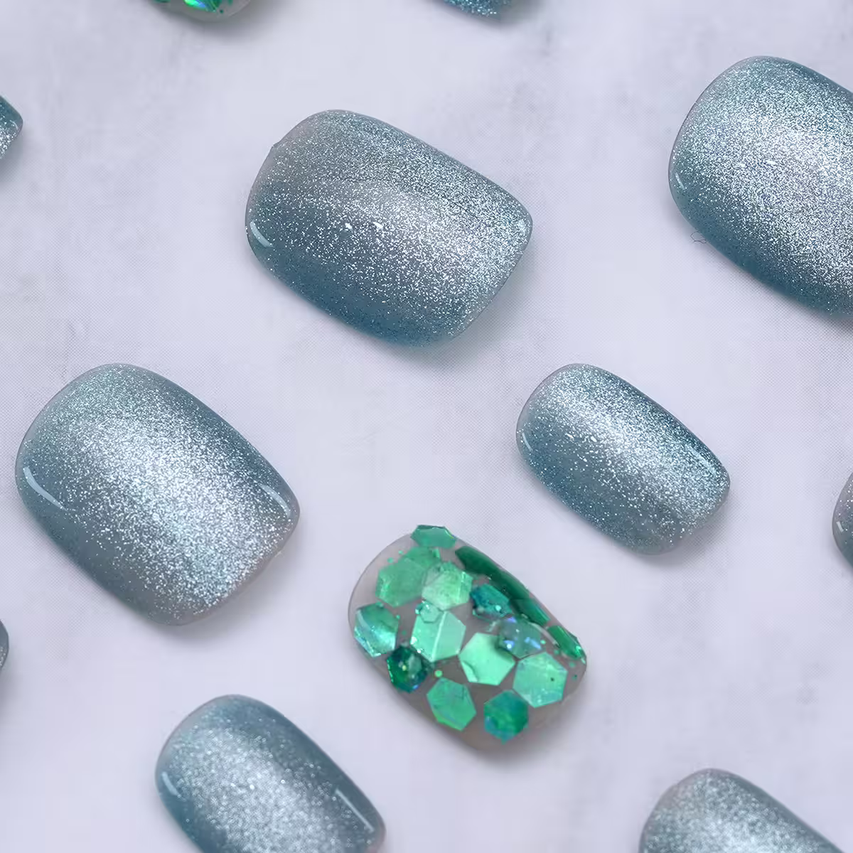 波光人魚姬亮面×穿戴式手指甲片×二十四入-第5張