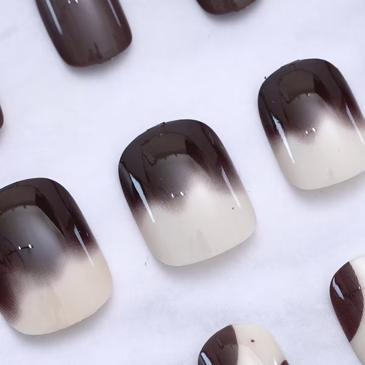 拿鐵褐棕漸白亮面×穿戴式手指甲片×二十四入-第4張