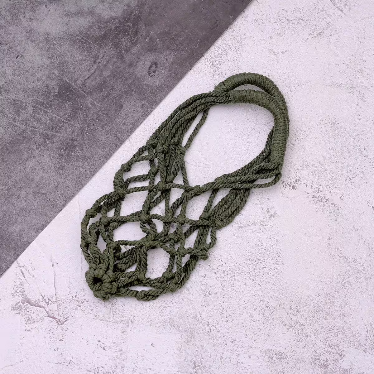 素色鏤空網編×飲料水瓶提袋×綠色-第1張