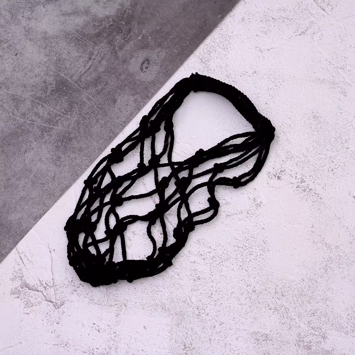 素色鏤空網編×飲料水瓶提袋×黑色-第1張