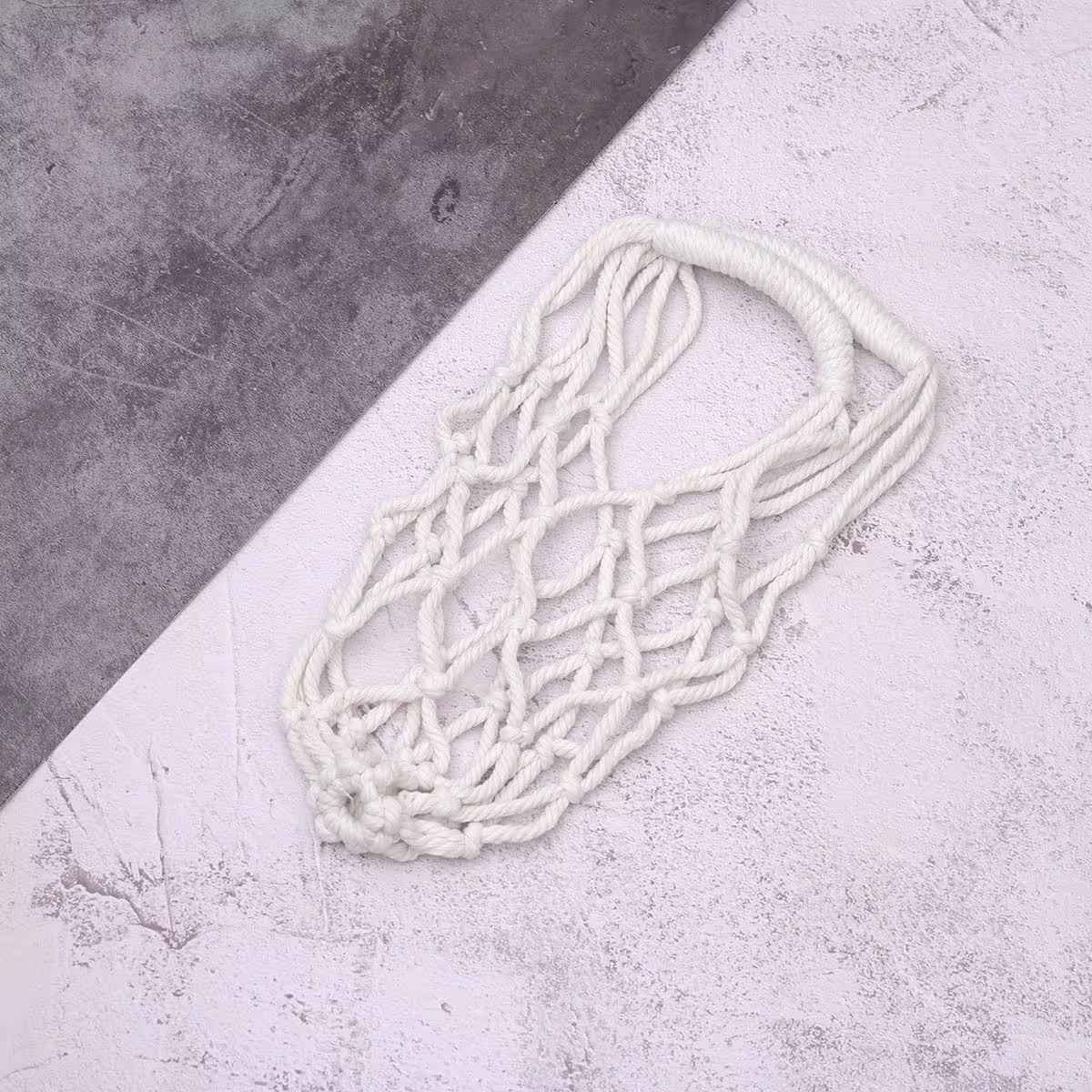 素色鏤空網編×飲料水瓶提袋×白色-第1張