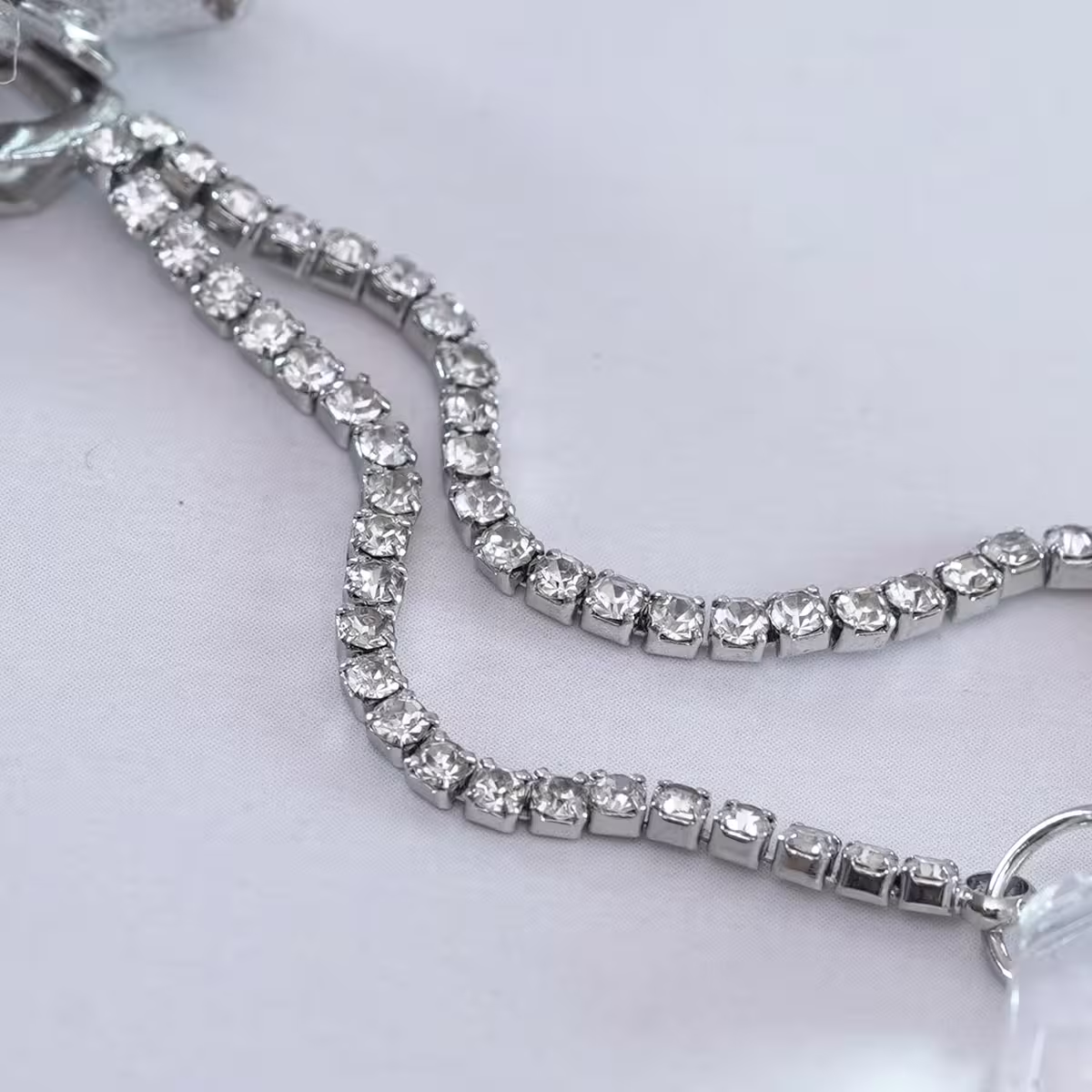 巴洛克水晶流蘇×單邊三角耳骨夾-第3張