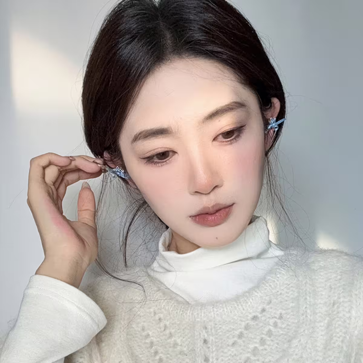 甜美蝴蝶結絲帶×U型耳骨夾×共二色-第6張