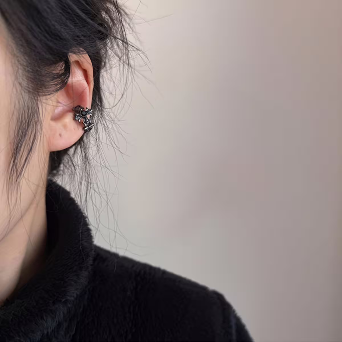 復古黑槍十字花×U型耳骨夾-第6張