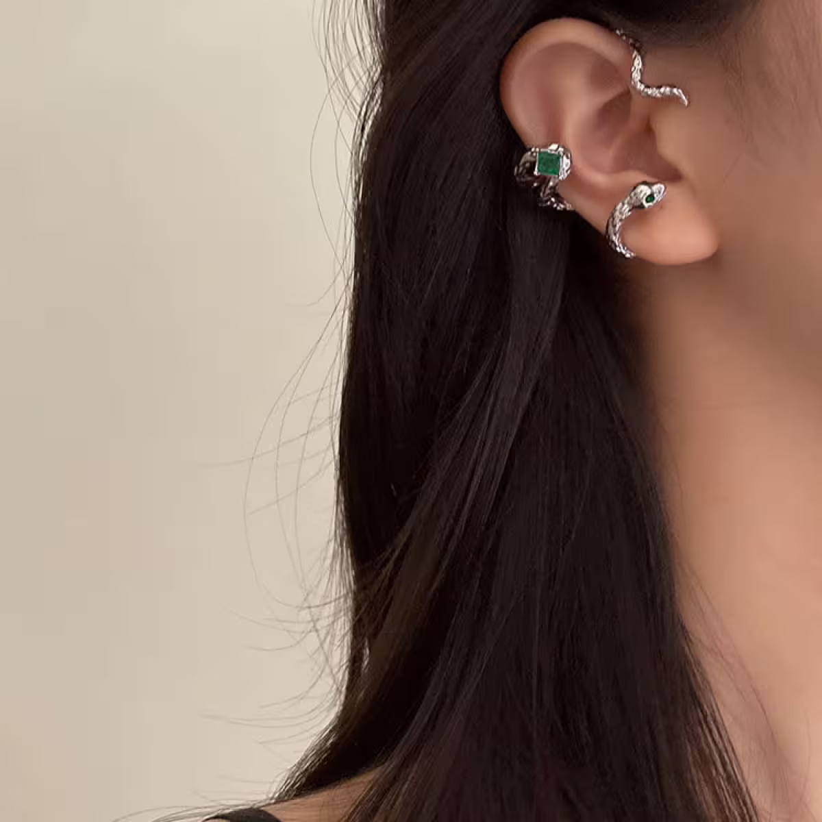 綠眼纏繞小蛇×右耳單邊耳掛-第5張