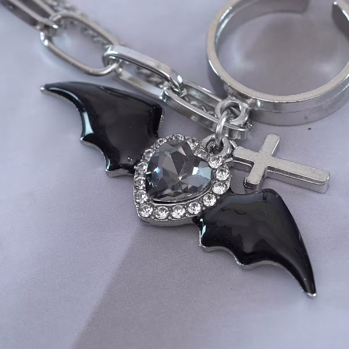 甜酷惡魔十字架×二套件連接戒指組-第4張