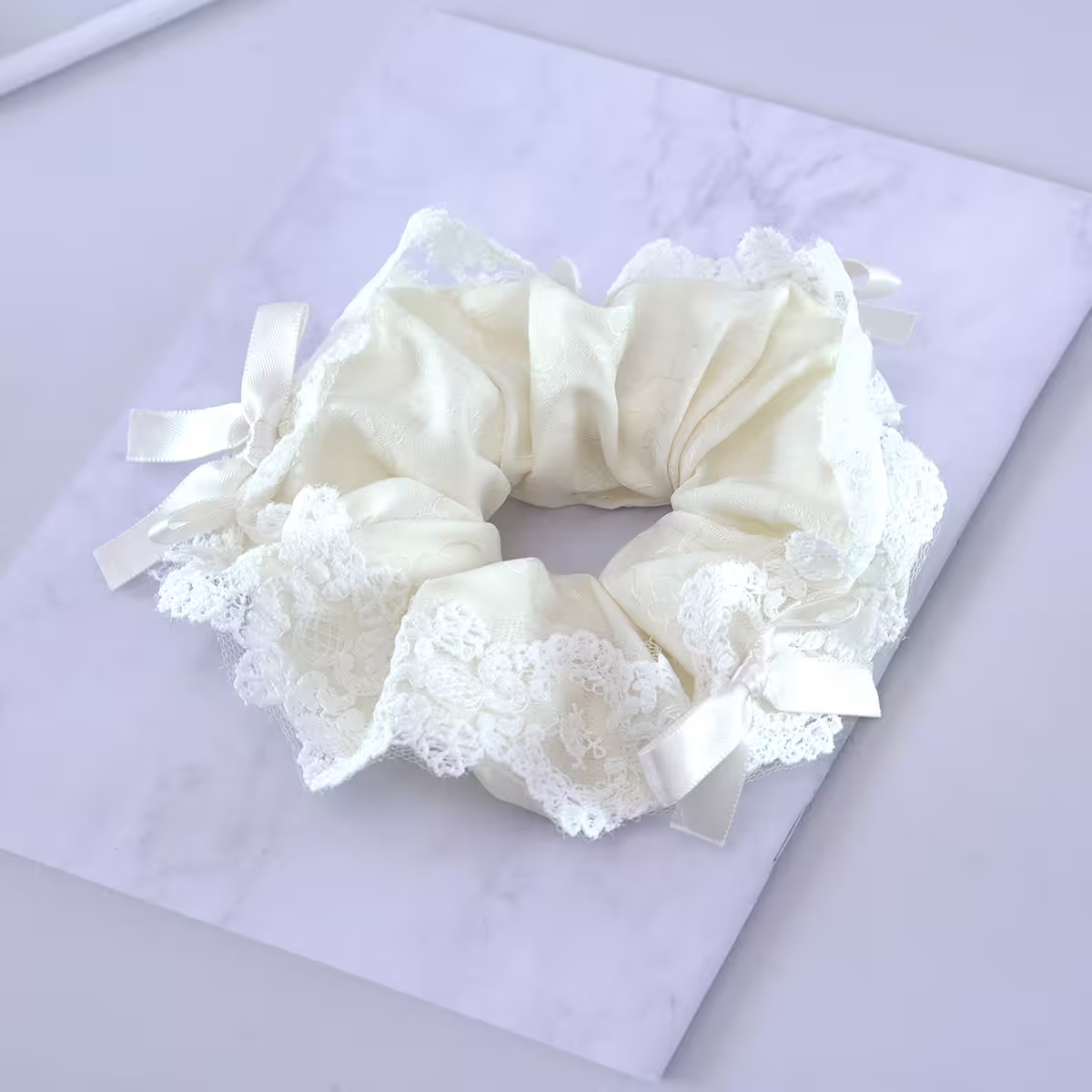 甜美蕾絲蝴蝶結×大腸圈髮束×共二色-第3張