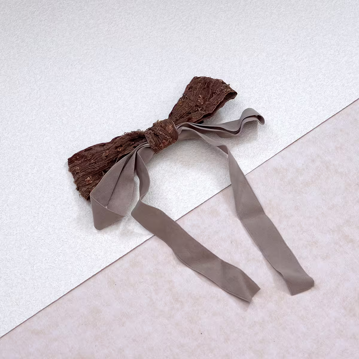 赫本風蕾絲蝴蝶結飄帶×蝴蝶髮夾×共二色-第3張