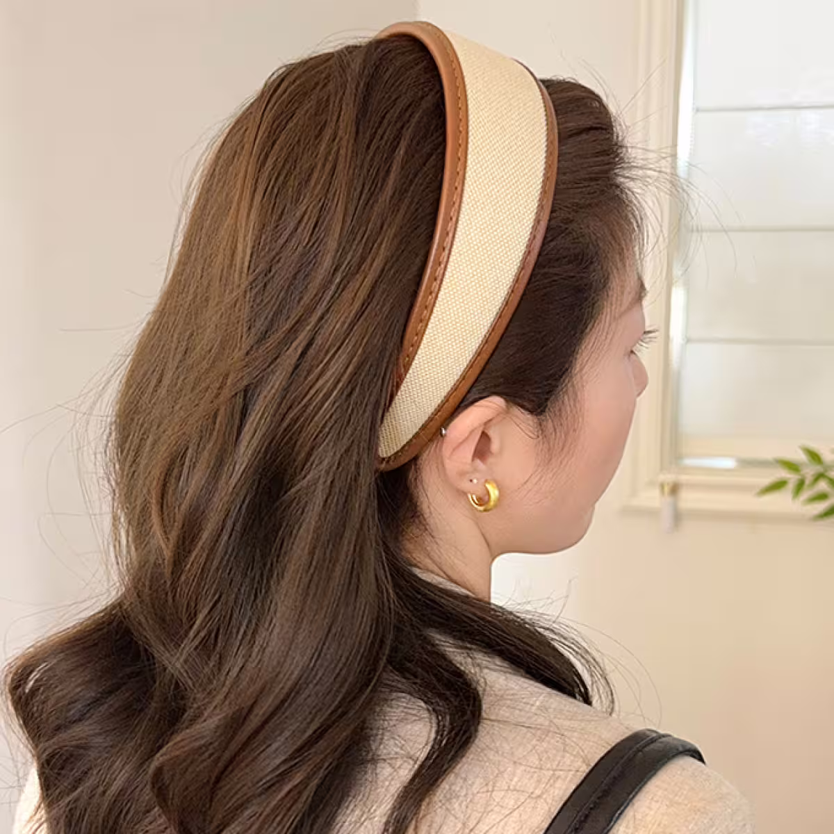 皮質包邊千鳥紋×髮箍造型×共二色-第5張