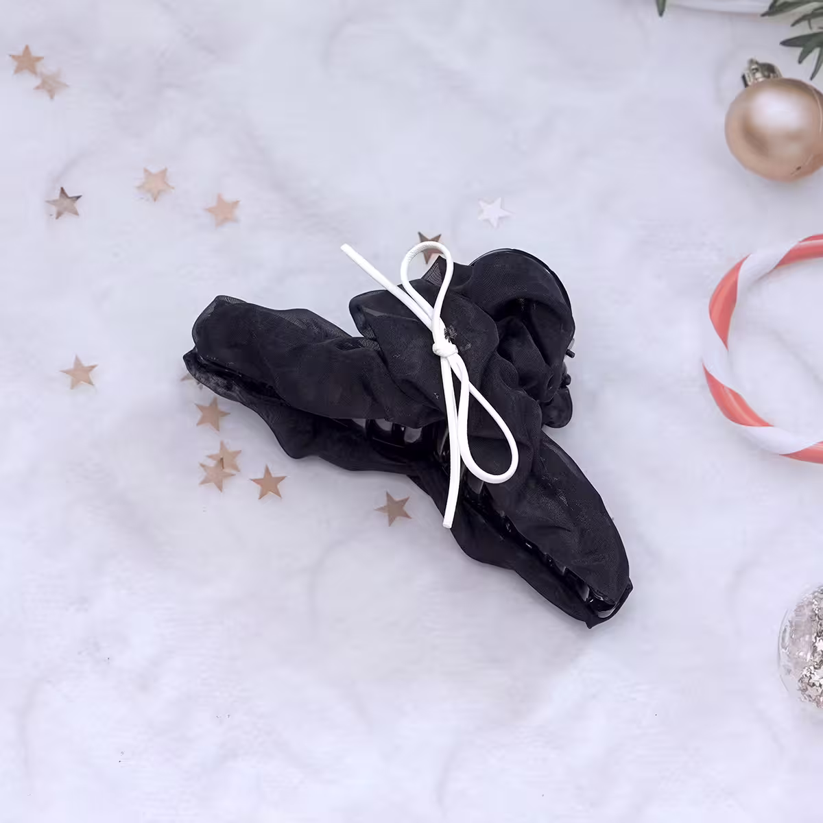 薄紗絲帶蝴蝶結×鯊魚夾×共三色-第5張