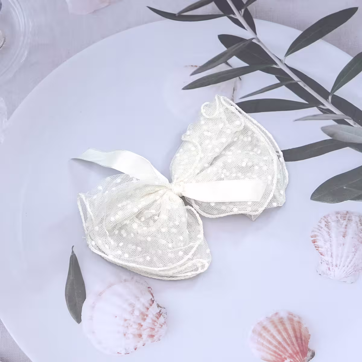 點點蕾絲薄紗蝴蝶結×蝴蝶髮夾×共二色-第3張