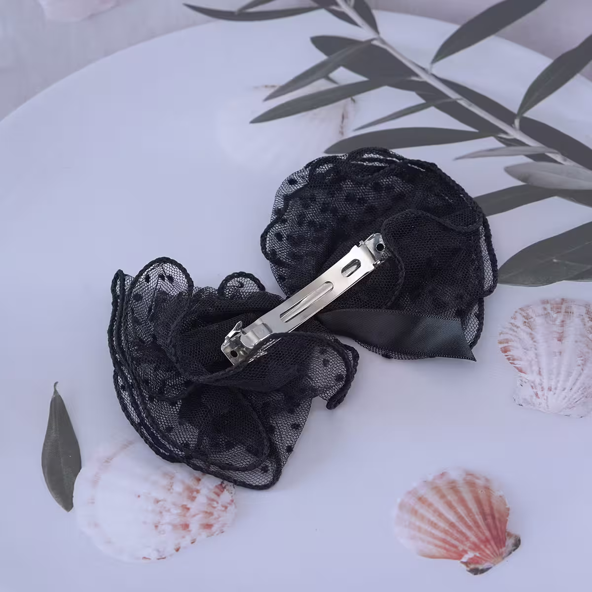 點點蕾絲薄紗蝴蝶結×蝴蝶髮夾×共二色-第4張