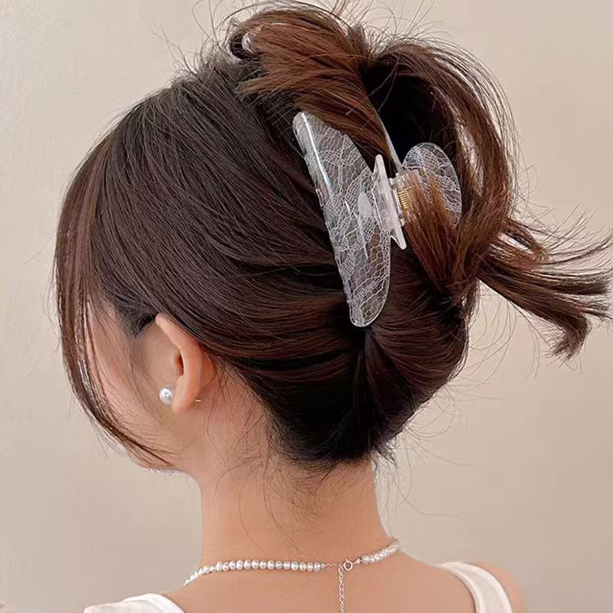 蕾絲印花壓克力×鯊魚夾×共二色-第5張