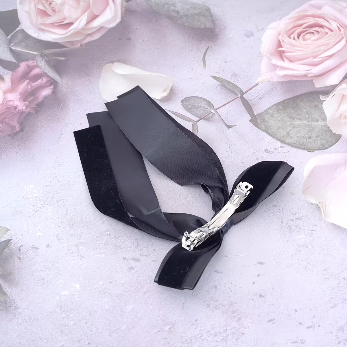 雙層飄帶長尾蝴蝶結×蝴蝶髮夾×共二色-第4張