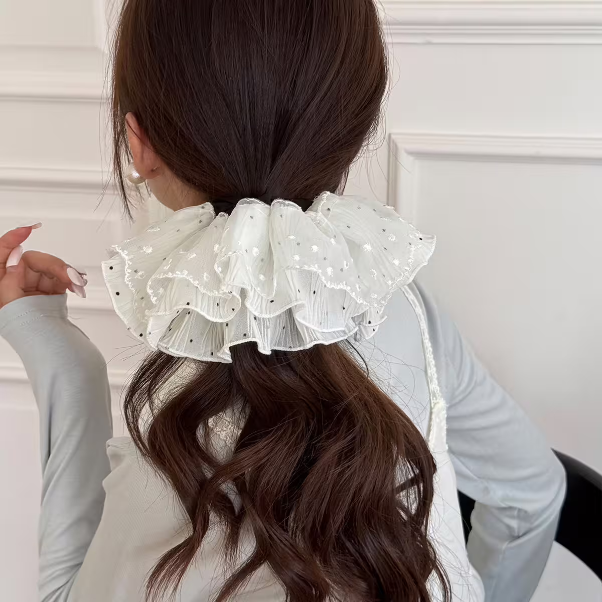 白紗點點蕾絲裙擺×大腸髮束-第6張