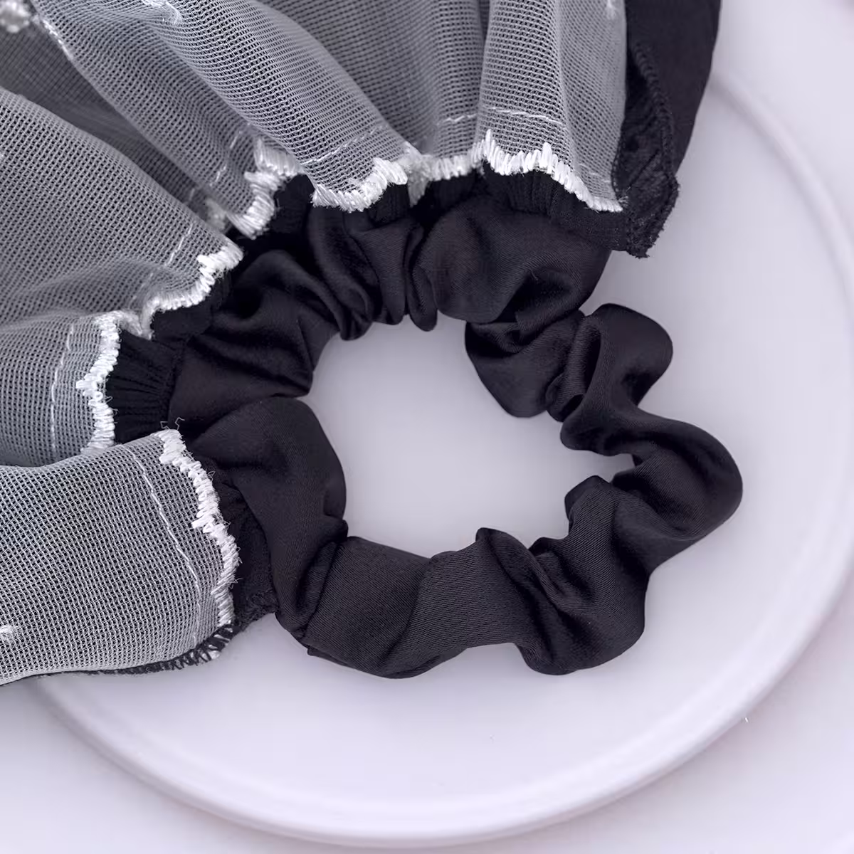 黑白點點蕾絲裙擺×大腸髮束-第4張